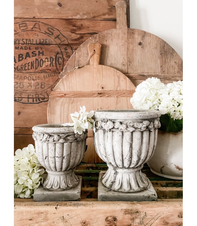 Vintage Clay/Stone Planters - Beautiful Gray Coloring